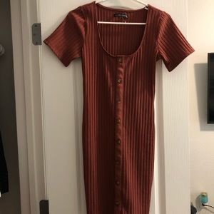 Abercrombie button up bodycon ribbed dress
